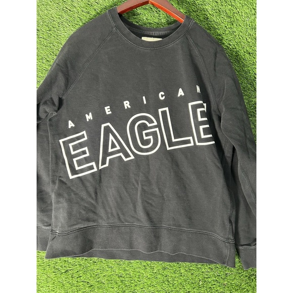 American Eagle Outfitters Tops - SALE {5/$25} 📦 American Eagle Sweatshirt Women Large Black  Crew Neck Sweater‎